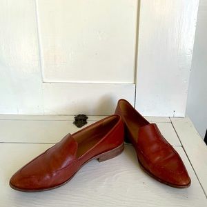 Madewell Frances Loafer Leather Tan Brown Slip On Flats Pointed Toes Size 7.5